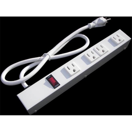 E-Dustry Power Strip, Surge, SJT, 5-15R, 5-15P, 3 ft., White EPS-1043W1